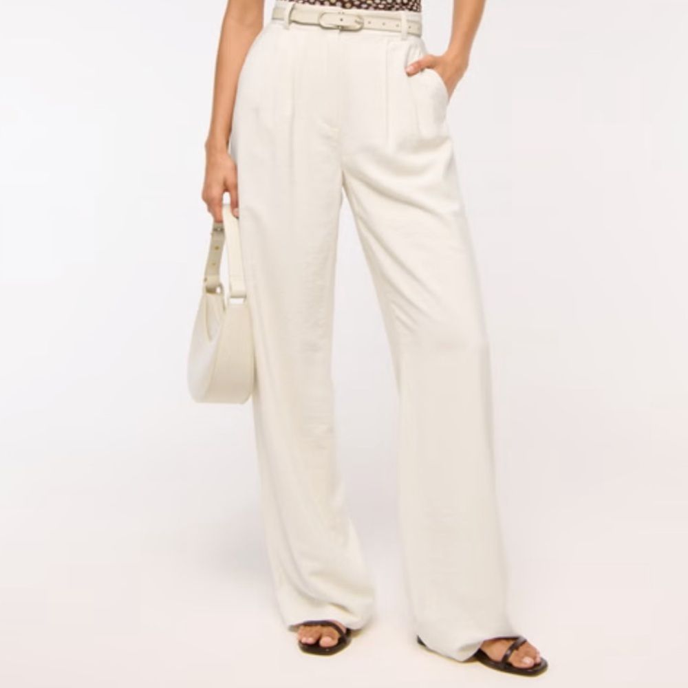 Abercrombie Cream Straight Leg Sloane Trousers Curve Love 33/16s